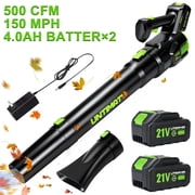 UNTIMATY 150 MPH 500 CFM 21V Battery Powered Handheld Cordless Leaf Blower with 2 x 4.0Ah Batteries and Charger