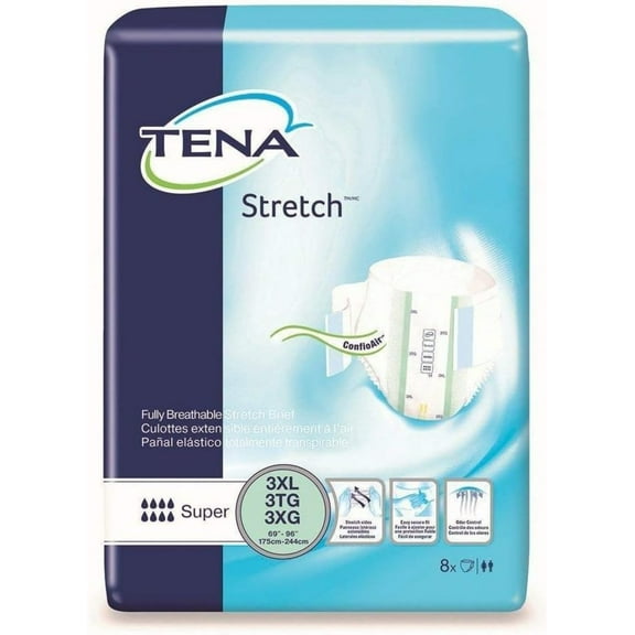 LZQP ProSkin Stretch Super Bariatric Incontinence Brief, Heavy Absorbency, Unisex, 3X-Large, (32 Total - 4 Packs)