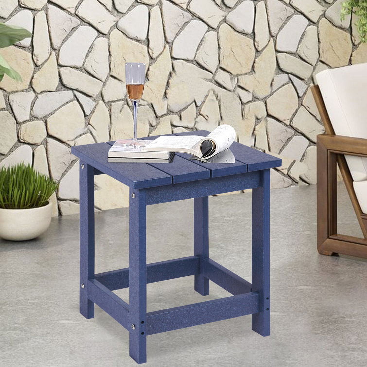 LZRS AllWeather Poly Resin Adirondack Side Table Square Outdoor End