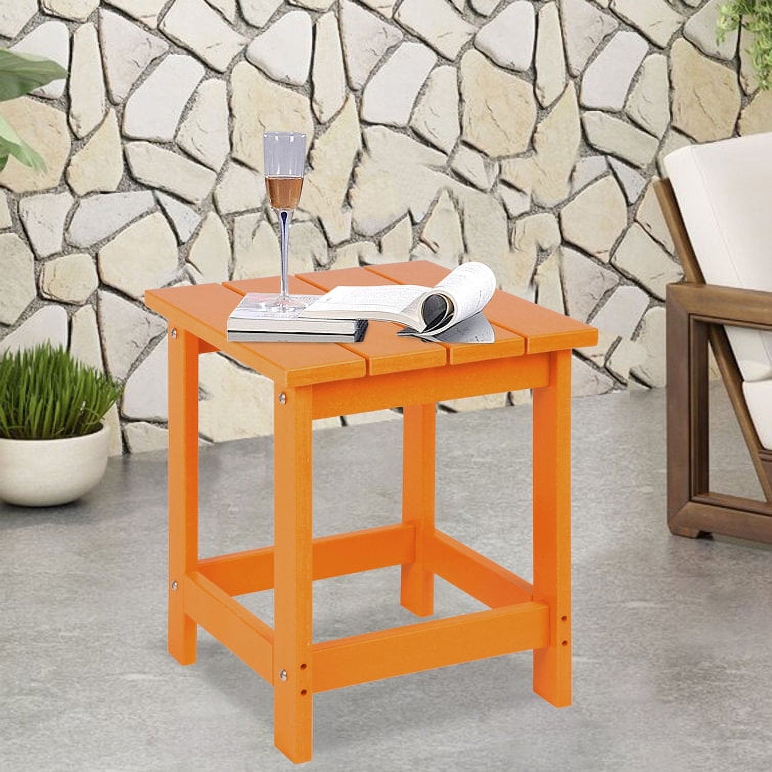 LZRS AllWeather Poly Resin Adirondack Side Table Square Outdoor End