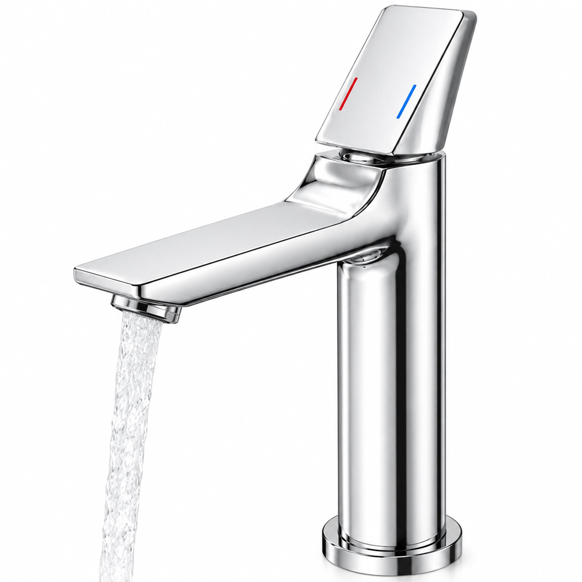LZSDS Bathroom Faucet Single Handle, Hot Cold Dual Control Water Saving ...