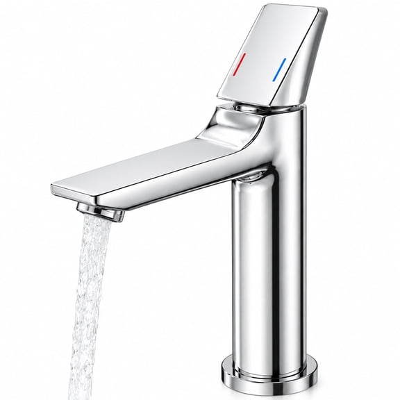 LZSDS Bathroom Faucet Single Handle, Hot Cold Dual Control Water Saving with Honeycomb Aerator and Thickened Handle
