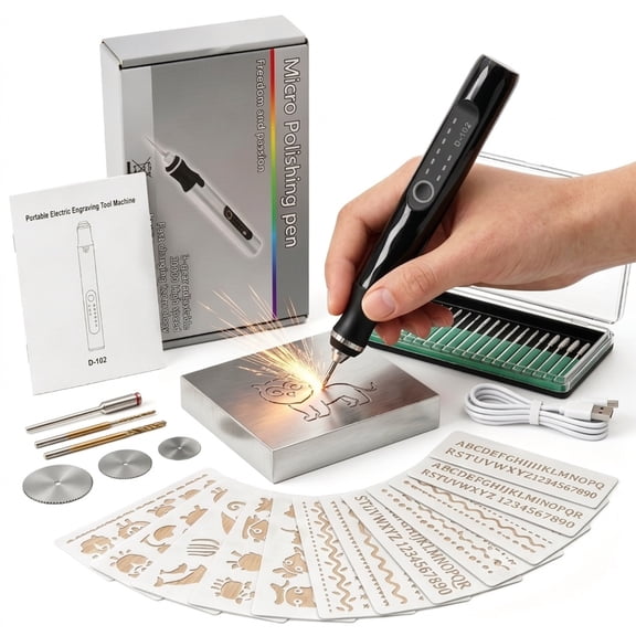 LZSDS Cordless Engraving Pen with 57 Bits, 3-Speed Rechargeable Rotary Engraver Tool for DIY Craft Marking on Wood, Metal and Glass