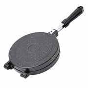 LZSDS Double Sided Pan, 2-in-1 Double Sided Frying Pan Nonstick with Locking Handle, Black