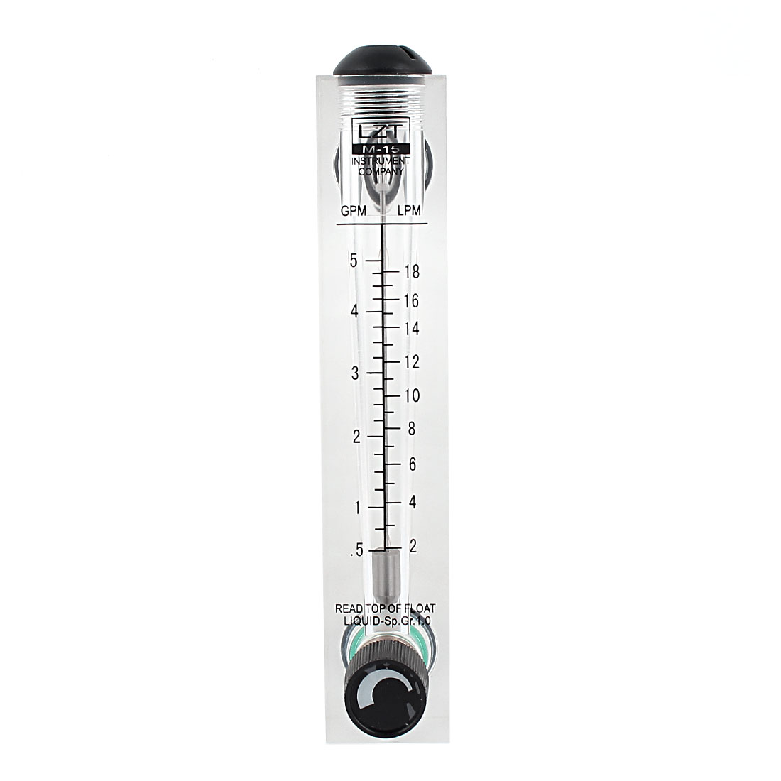 LZT M-15 0.5-5GPM 2-18LPM Adjustable Knob Water Flow Meter Panel Type Flowmeter - image 1 of 4