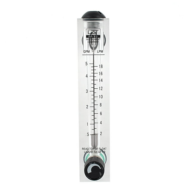 LZT M-15 0.5-5GPM 2-18LPM Adjustable Knob Water Flow Meter Panel Type Flowmeter