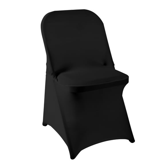 LZY Stretch 100-Piece Spandex Folding Chair Cover for Wedding Party, Black