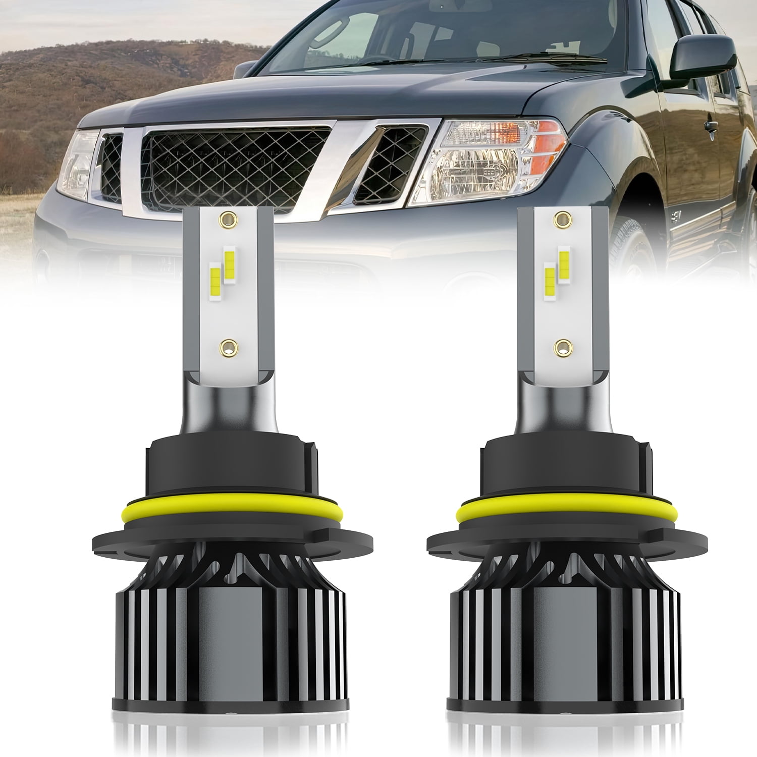 LZYMAXDM LED Headlight Bulbs Compatible With Nissan Pathfinder 2005-2012,9007 High Low Beam Headlights,6500K White,Plug and Play,Pack of 2