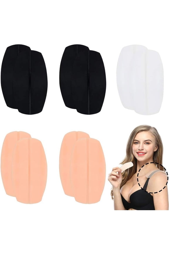 5 Pairs Silicone Bra Strap Cushions Soft Holder Non-slip Shoulder Protectors Pads(White, Beige and Black)