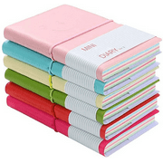 LZYMSZ 6PC Pocket Notebook, Mini Smiley Diary Notepads with Imitation-Leather Cover, Blank Pages, Portable Pocket Memo Book Easy to tear off, 12.5 7.5cm/5 3inch