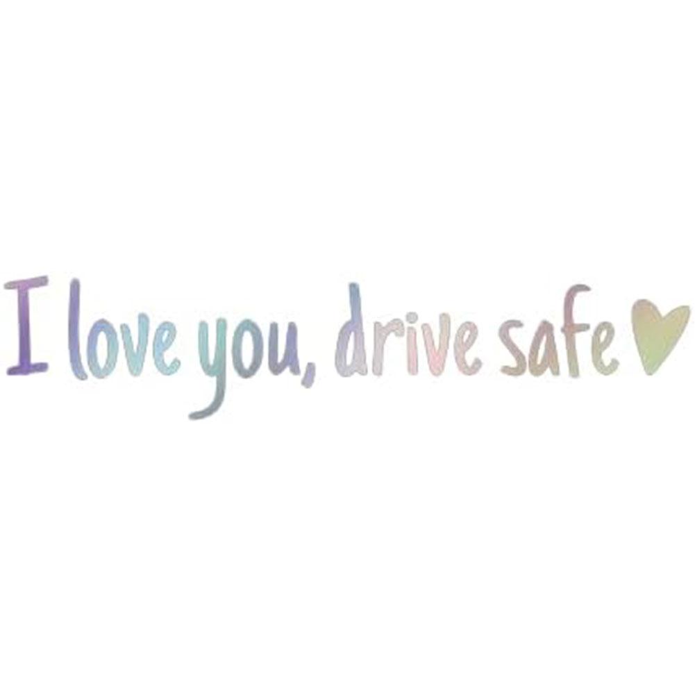 LZYWOD 2Pcs I Love You Driving Safe Mirror Sticker, Drive Safe I Love You Rearview Decal, I Love You Drive Safe Sticker, Rear View Mirror Decal, Car Stickers Decal C3O1