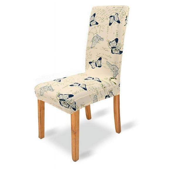 LZYoehin Stretch Printed Chair Cover Mid Back Living Room Dining Room Floral Decorative Chair Cover, 2 Pack, Butterflies dancing