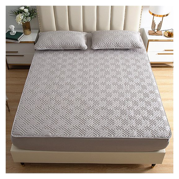 LZZ Bedspread On The Bed Solid Color Cover Thick Bed Linen Cotton Waterproof Mattress Protection