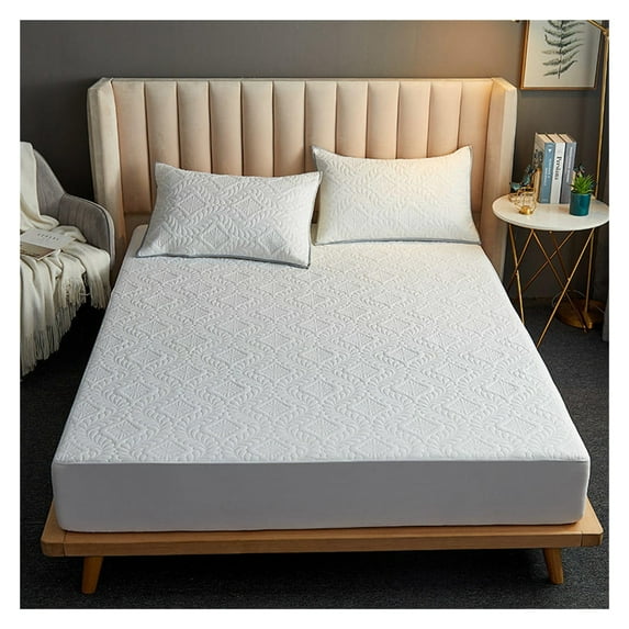 LZZ Mattress Cover180x200 Quilted Waterproof Bed Sheet With Rubber Band Queen/King Size Bed Covers Blue Color Bedspreads