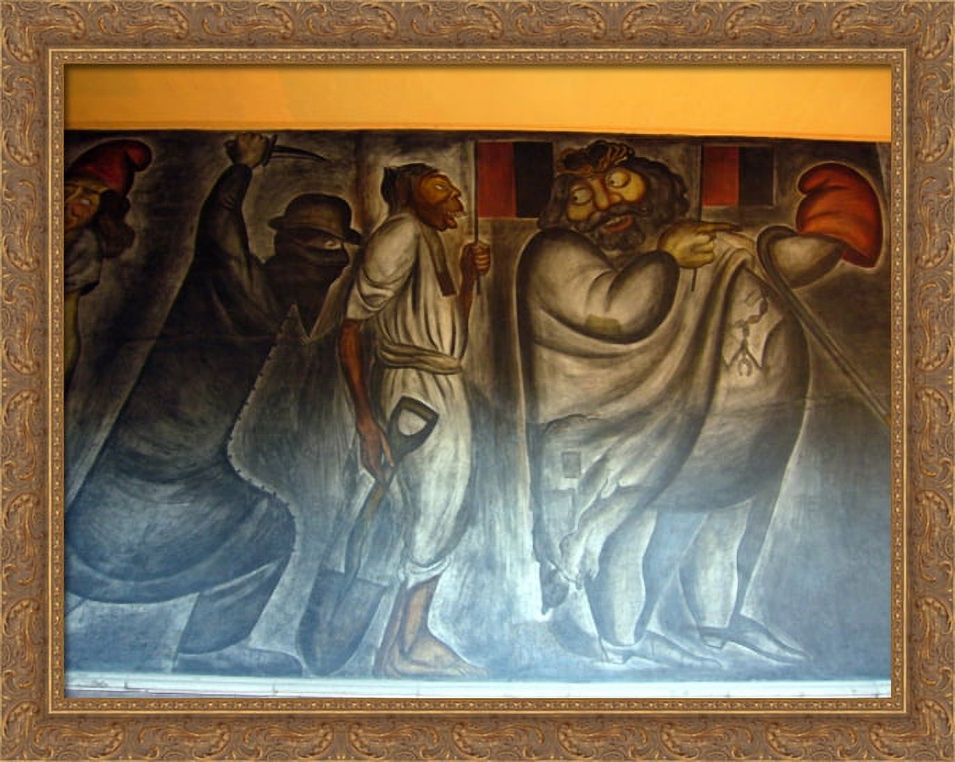La Acechanza 36x28 Large Gold Ornate Wood Framed Canvas Art by Jose Clemente Orozco - image 1 of 2