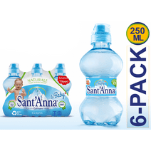 La Baby Sant'Anna Natural Mineral Water - Low Sodium, Ideal for Infants, Pure Alpine Spring, Eco-Friendly Bottle - 6 Pack, 0.25L Each