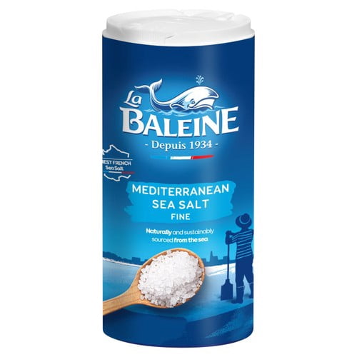 La Baleine Fine Sea salt Drum 500g, British Import (Pack of 2)