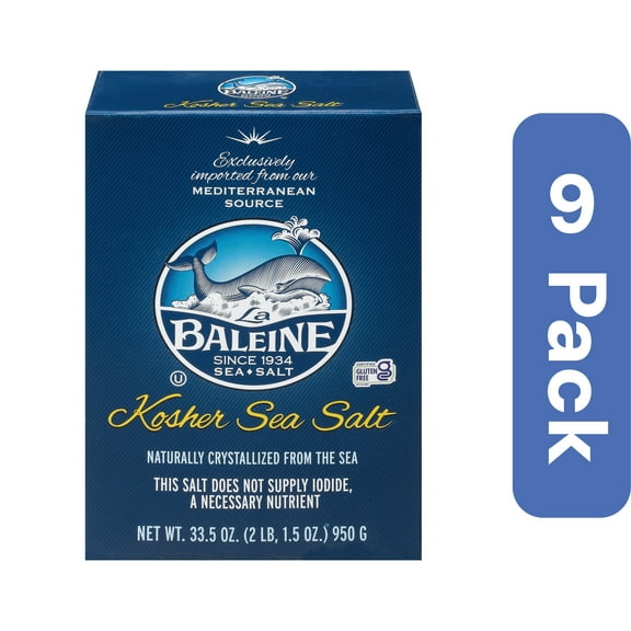 La Baleine Kosher Salt 33.5 oz (Pack of 9)