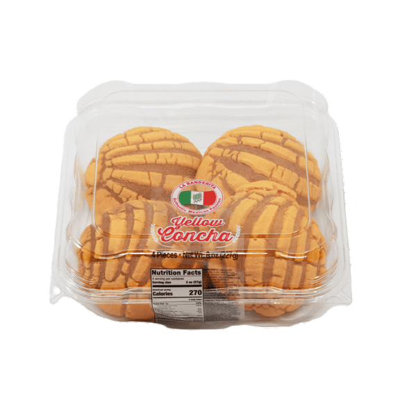 La Banderita Baked Yellow Concha, 8 oz, 4 Count