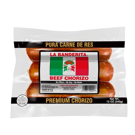 Ole Mexican Foods La Banderita Beef Premium Chorizo, 12 oz (Refrigerated)