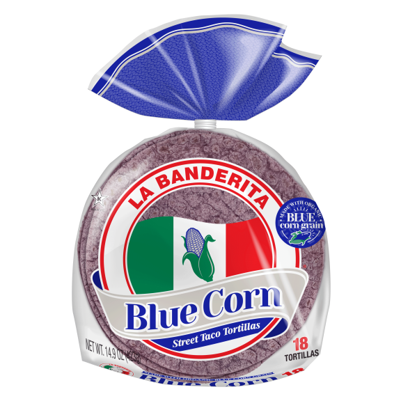 La Banderita Blue Corn| 5" Size Corn Tortillas| Blue Corn | 14.9 oz. | 18 Count (Pack of 4)