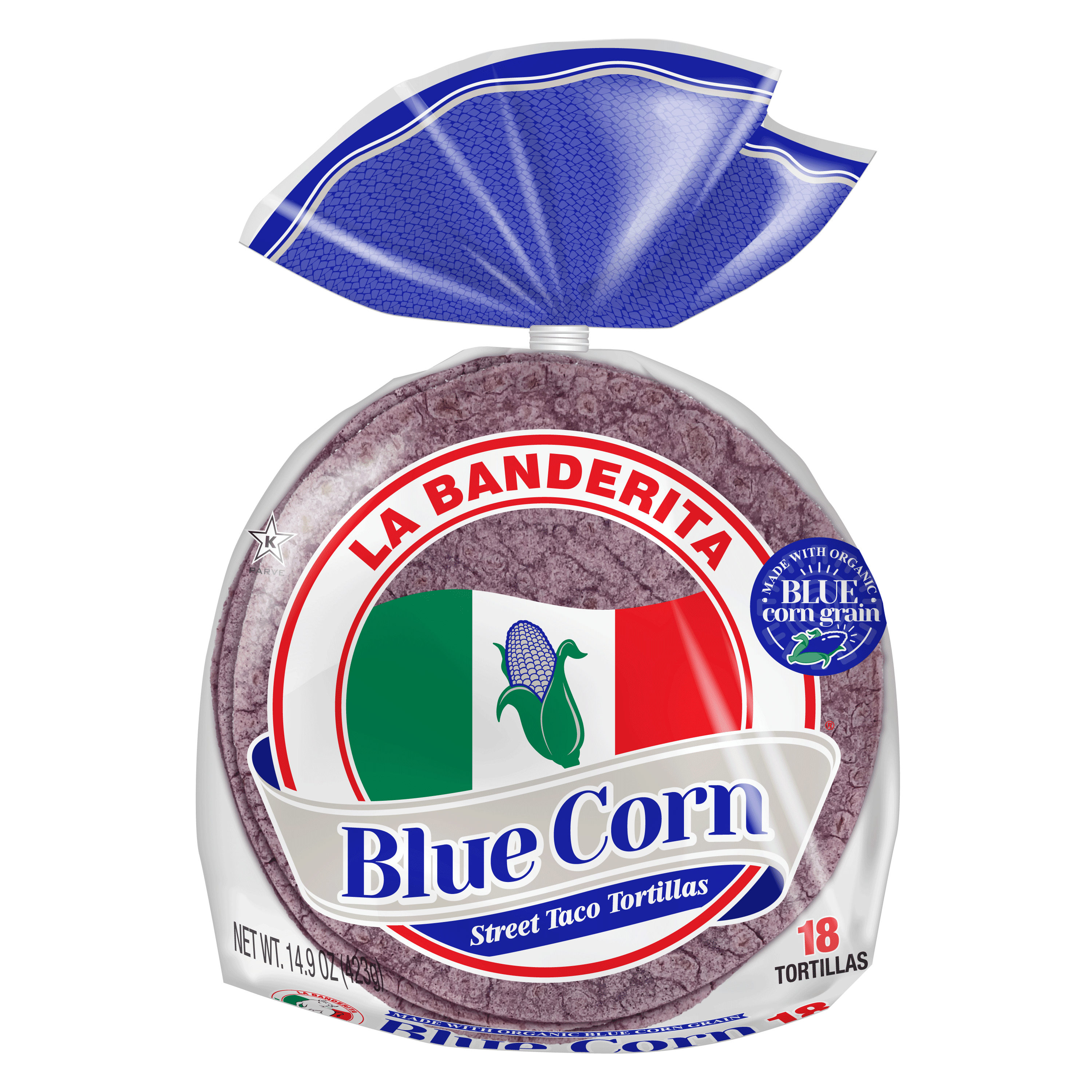 La Banderita Blue Corn Small Street Taco Tortillas, 14.9 oz, 18 Count