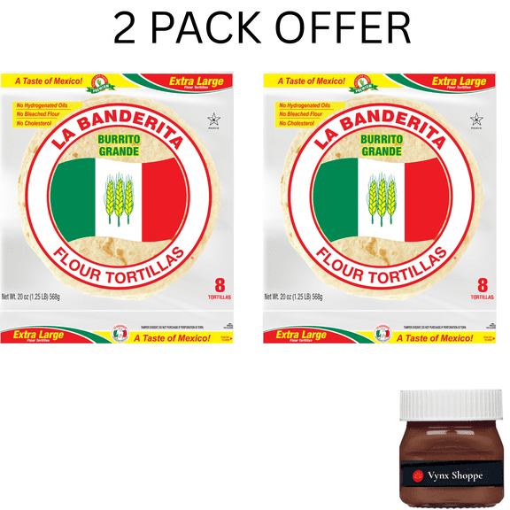 La Banderita Burrito Grande Extra Large Flour Tortillas 8 Count