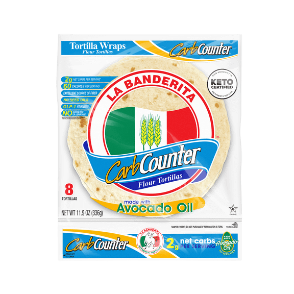 La Banderita Carb Counter Carb Lean Tortillas Soft Taco Flour Tortillas 8 Count