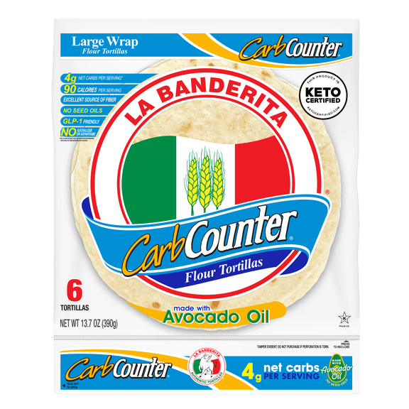 La Banderita Carb Counter Large Soft Flour Tortillas, 13.7 oz, 6 Count
