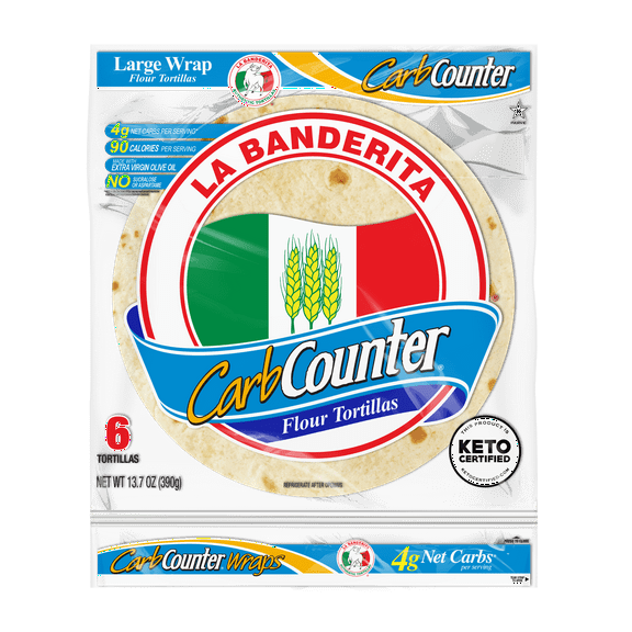 La Banderita Carb Counter Large Soft Flour Tortillas, 13.7 oz, 6 Count