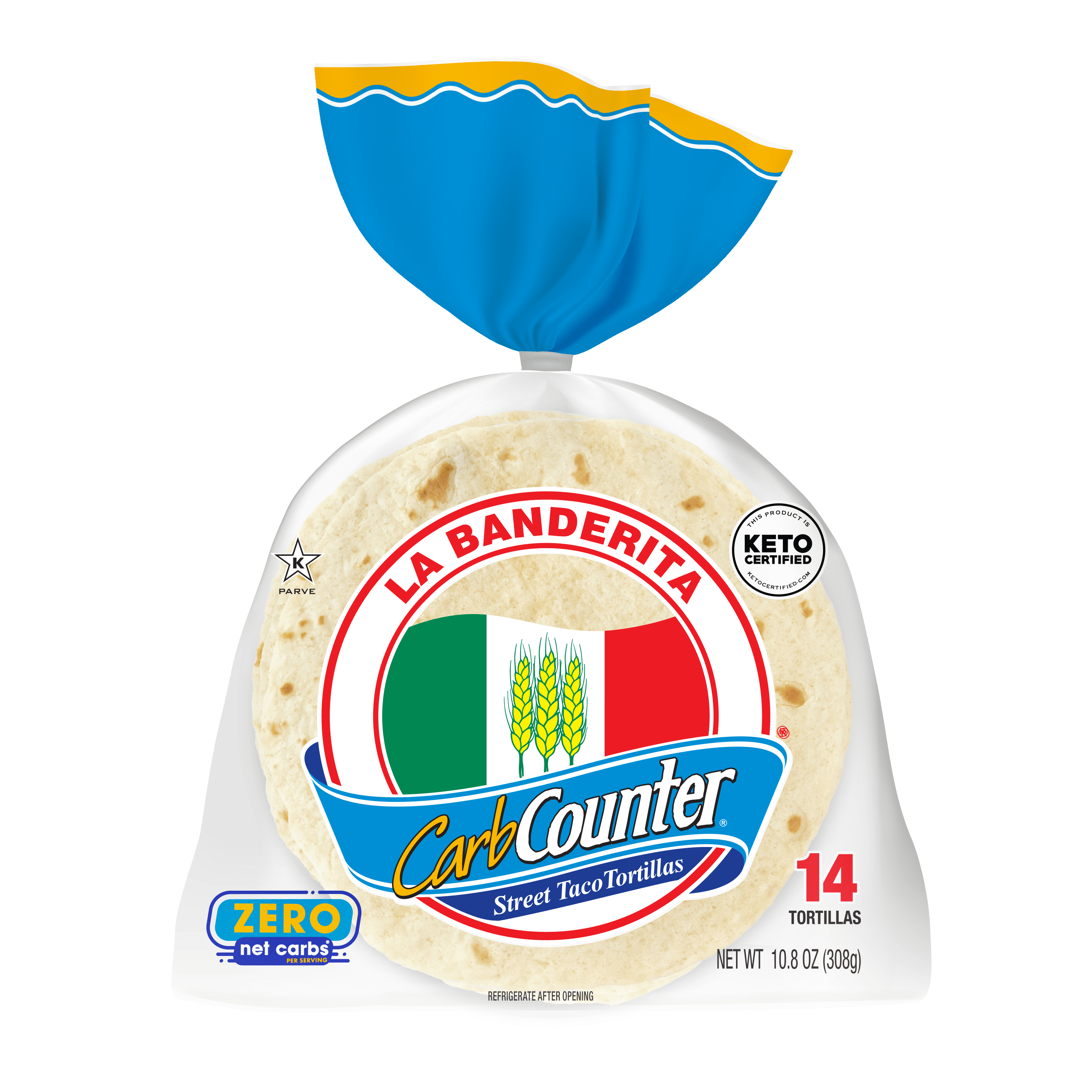 La Banderita, Carb Counter, Small Street Taco Flour Tortillas, 14 Count, 10.8 oz