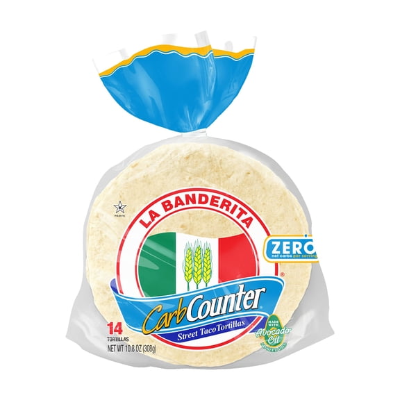 La Banderita Carb Counter, Small Street Taco Flour Tortillas, 14 Count, 10.8 oz