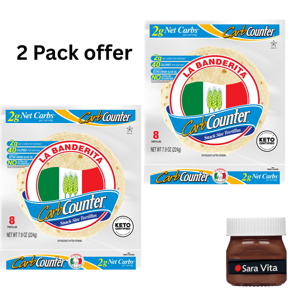 La Banderita Carb Counter Snack Size Flour Tortillas, 7.9 oz, 8 Count
