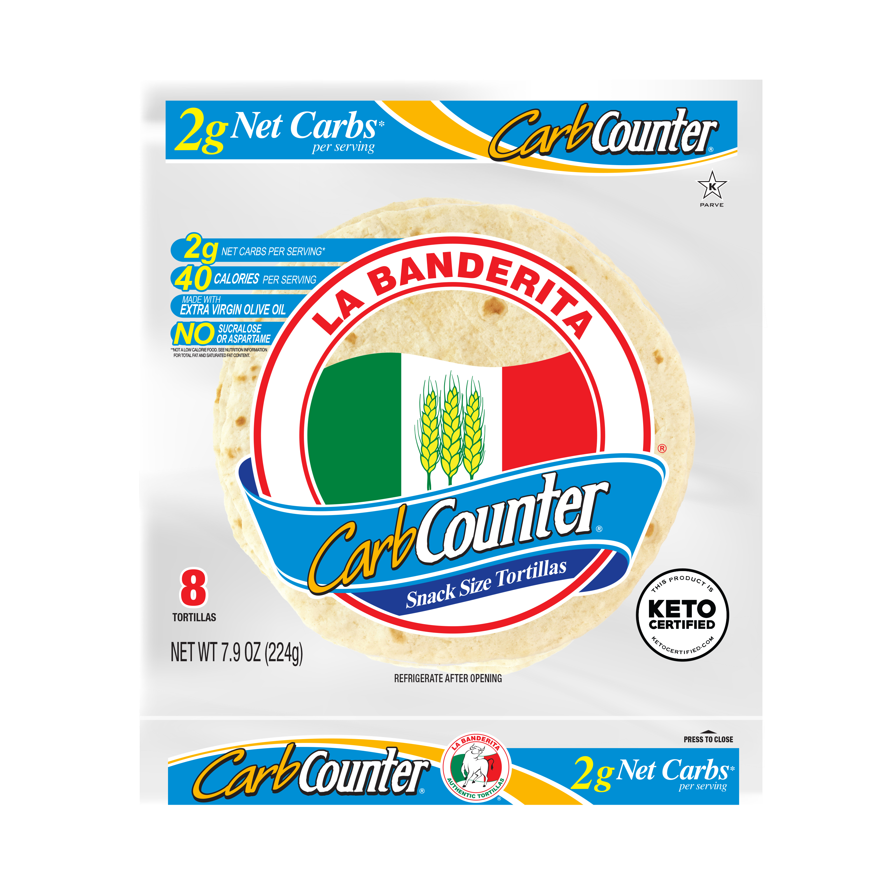 La Banderita Carb Counter Snack Size Flour Tortillas 8 Count Bag - image 1 of 9