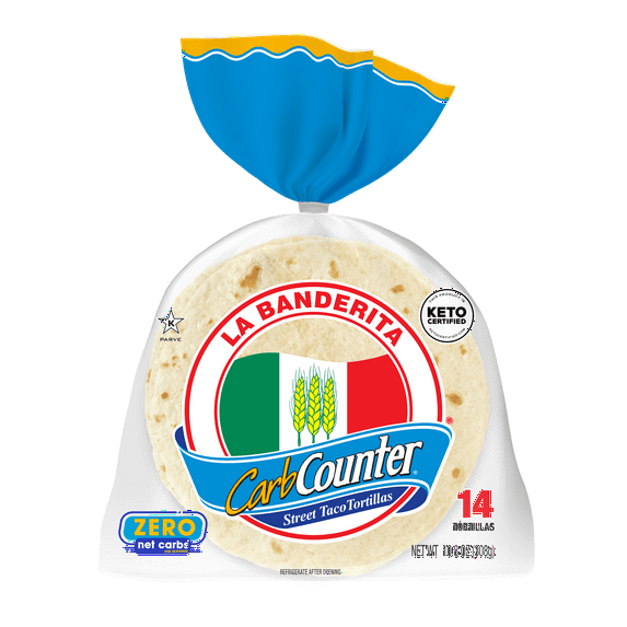 La Banderita Carb Counter Street Taco Flour Tortillas 14 Count (Pack of 4)