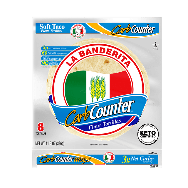 La Banderita Carb Counter® White 8" Size Flour Tortillas Carb