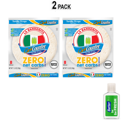La Banderita Carb Counter Zero Net Carbs Soft Taco Flour Tortillas, 11.8 OZ, 8 Count