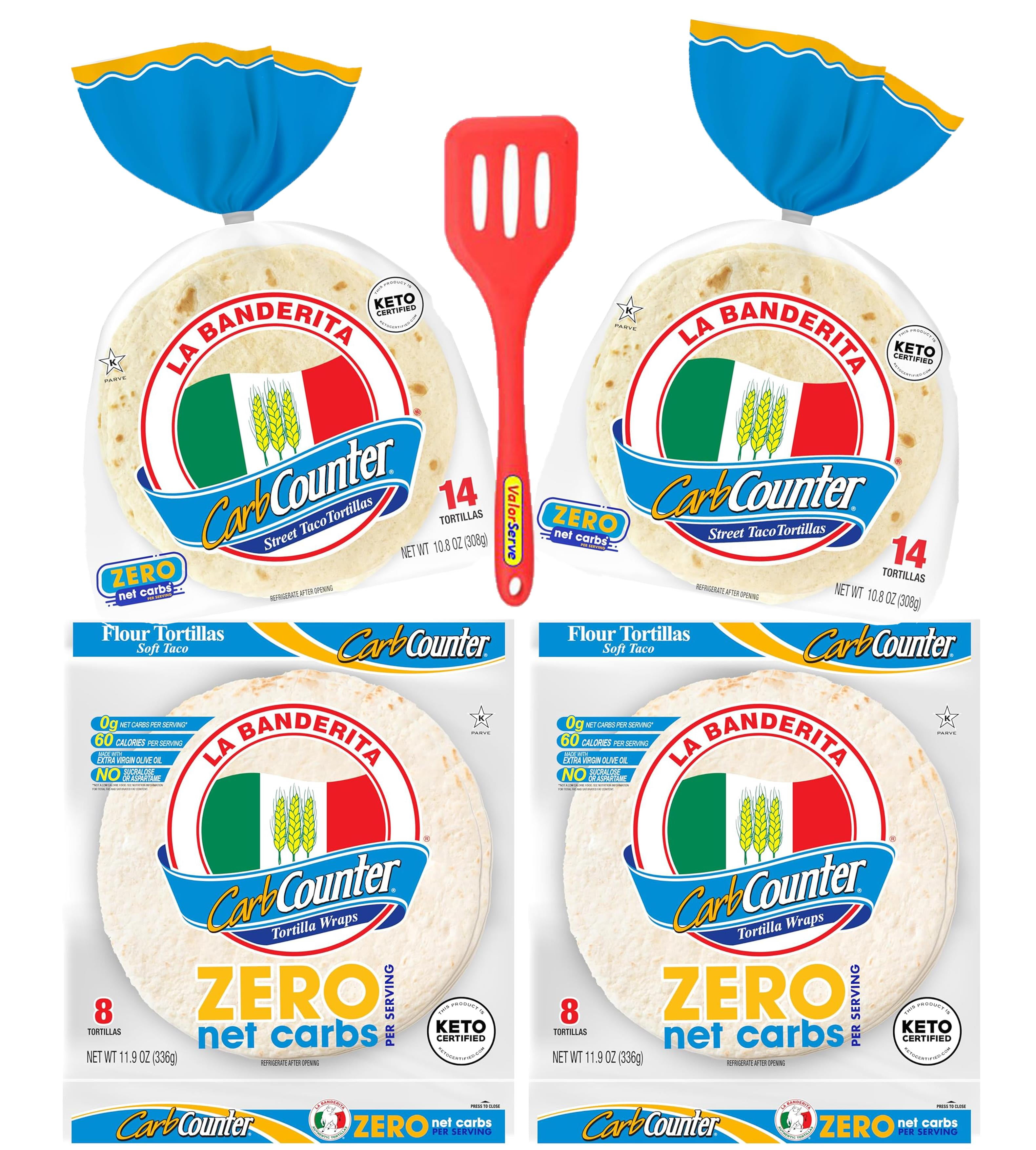 La Banderita Carb Counter® Zero Carb Tortillas Variety Pack 4.5" & 8