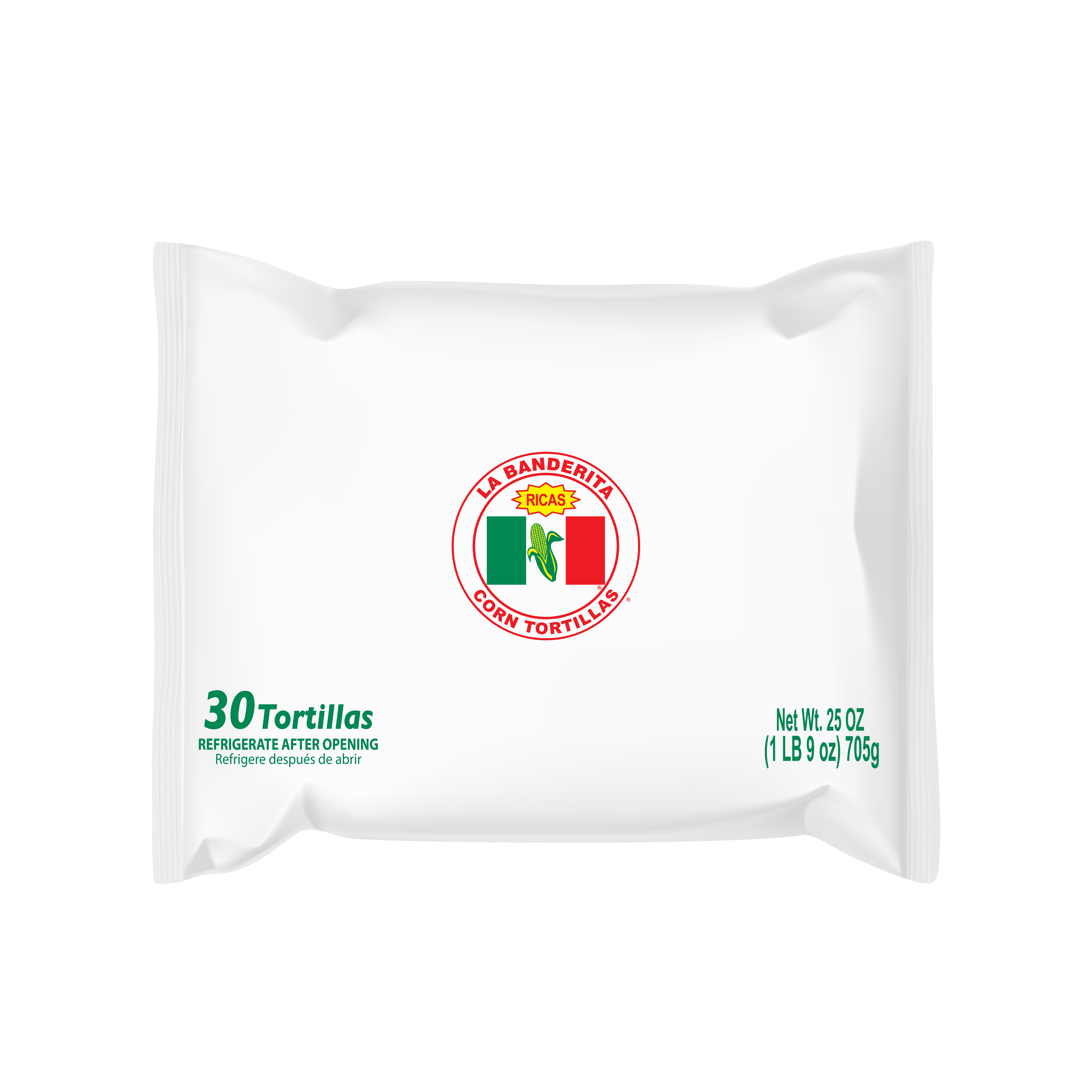 La Banderita Corn Tortillas Especial, 25 oz, 30 Count Paper Bag