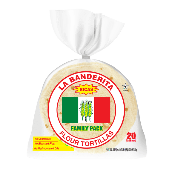 La Banderita Family Pack | 6" Size Flour Tortillas | 22.5 oz.| 20 Count (Pack of 4)