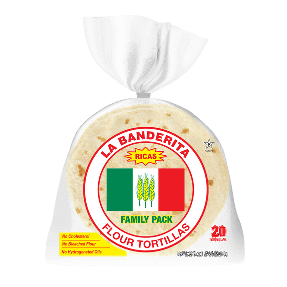 3x-La Banderita Family Pack Flour Tortillas, 22.5 oz, 20 Count