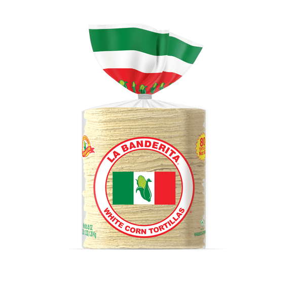 La Banderita Mini Taco White Corn Tortillas, 45 oz, 80 Count Bag