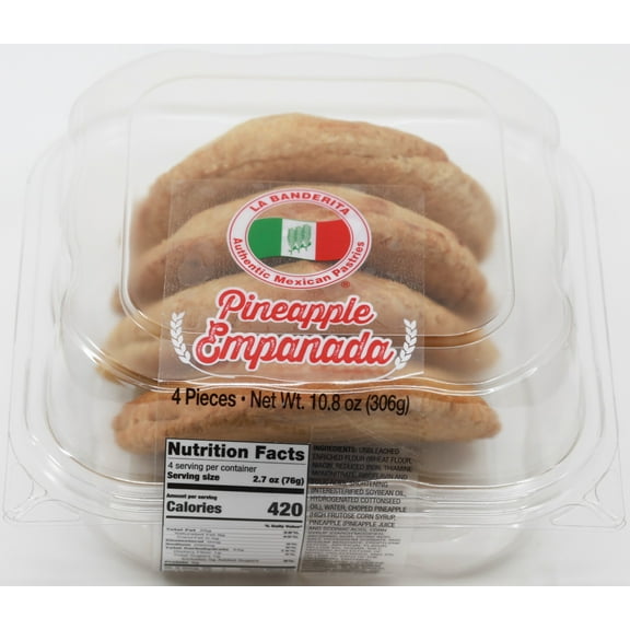 La Banderita Authentic Mexican Pastries Baked Pineapple Empanadas 10.8 oz, 4 Count