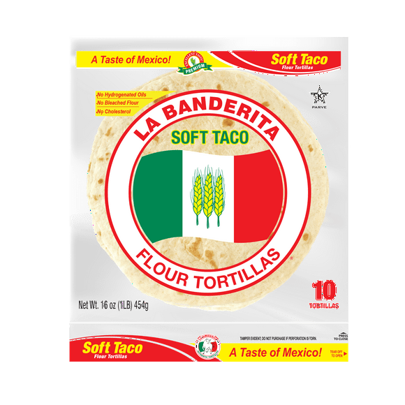 La Banderita Soft Taco Flour Tortillas, 16 oz, 10 Count