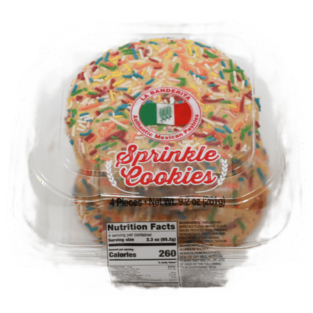 La Banderita Authentic Mexican Pastries Baked Sprinkle Cookies, 9.2 oz, 4 Count