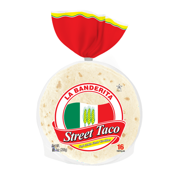 La Banderita Street Taco Thin Flour Tortillas 10.1 oz 16 Count (Pack of 2)