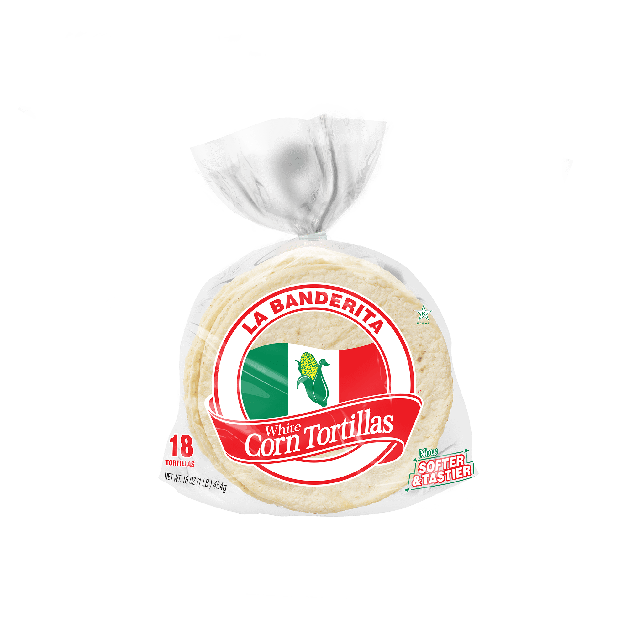 La Banderita, White Corn Tortillas, 16 oz, 18 Count
