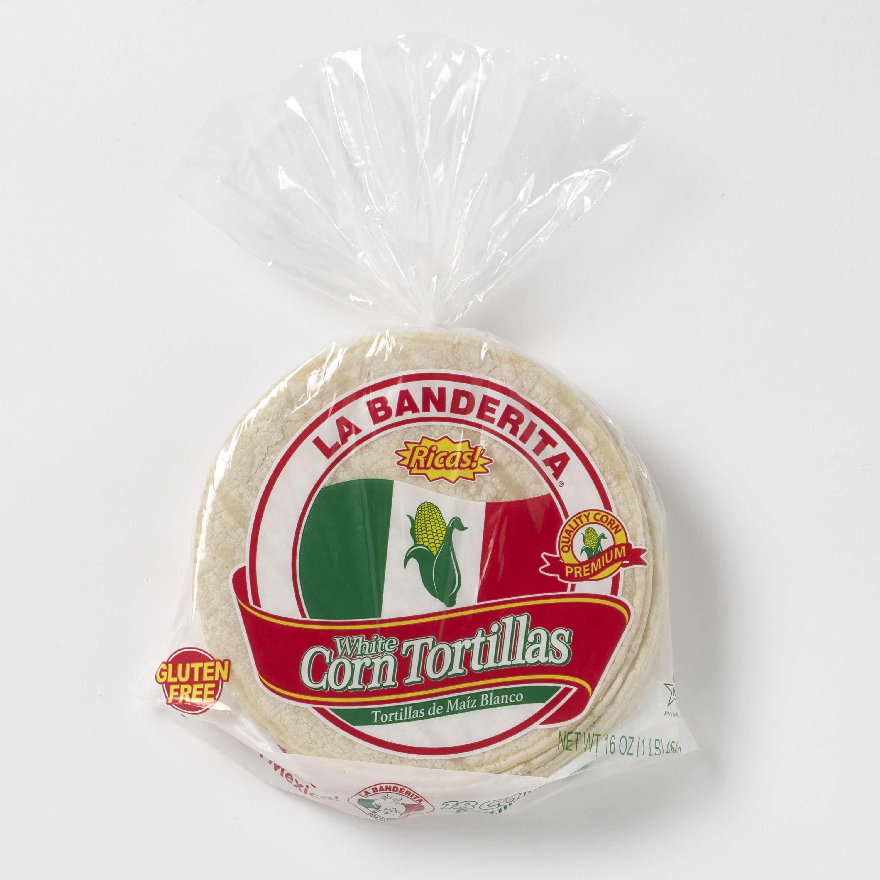 La Banderita, White Corn Tortillas, 16 oz, 18 ct