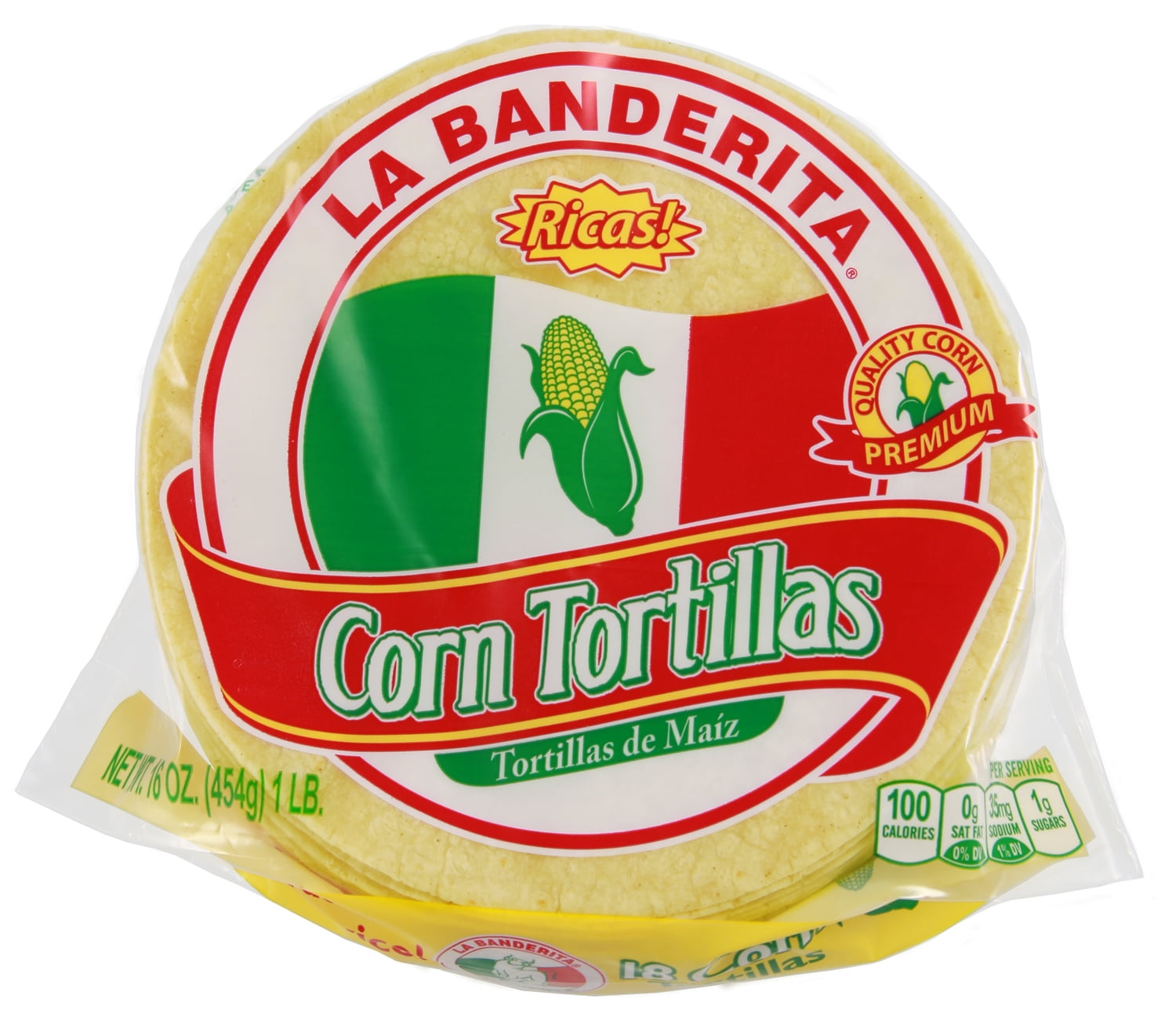 La Banderita Yellow Corn Tortilla, 18 ct, 16 oz
