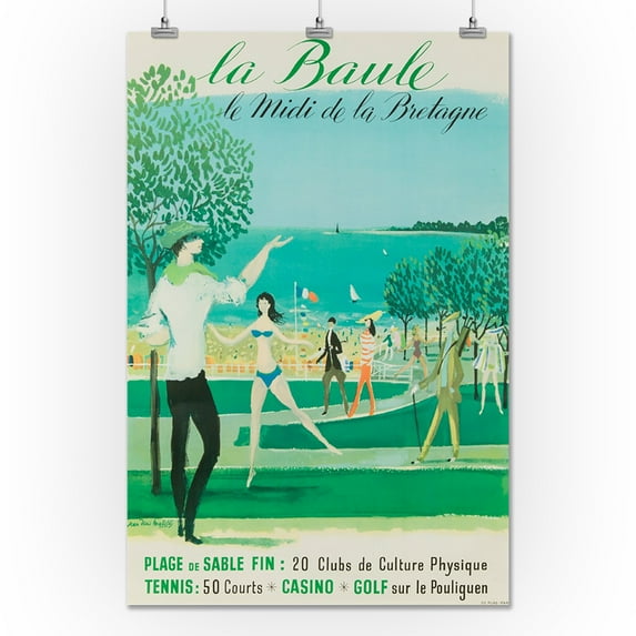 La Baule Vintage Poster (artist: Malcles) France (24x36 Giclee Gallery Print, Wall Decor Travel Poster)